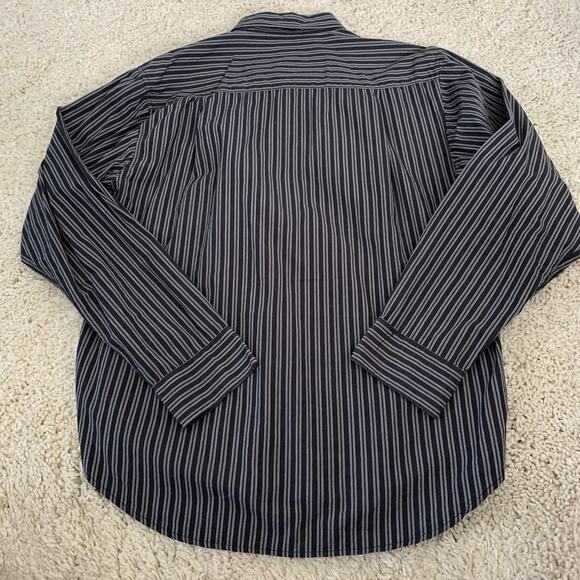 BKE Contour Shirt Mens XL Long Sleeve Black Striped Spread Collar Button Up - Picture 5 of 6